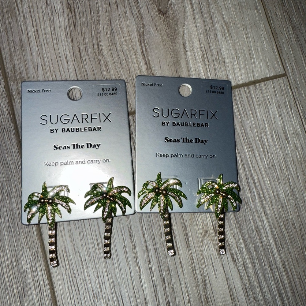 NWT Sugarfix Palm Tree Earrings - Picture 2 of 3